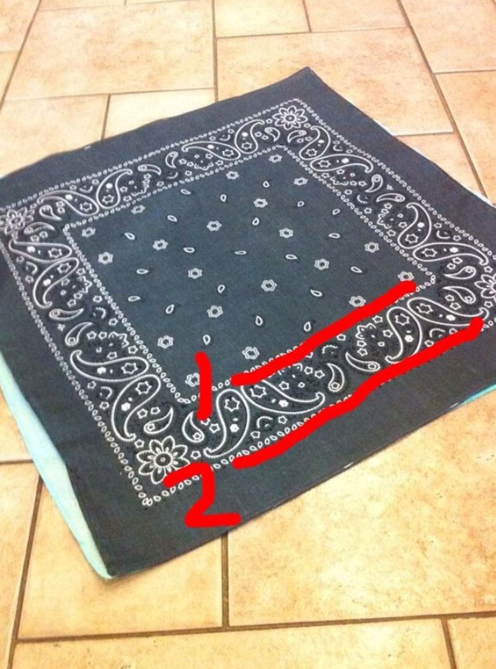 Look at the two different lines on the bandana