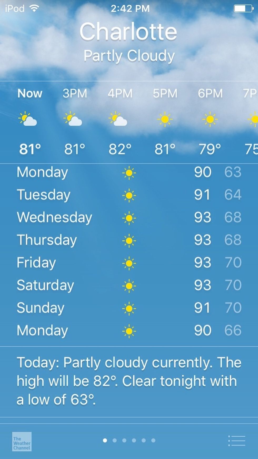 Look at the weekly weather