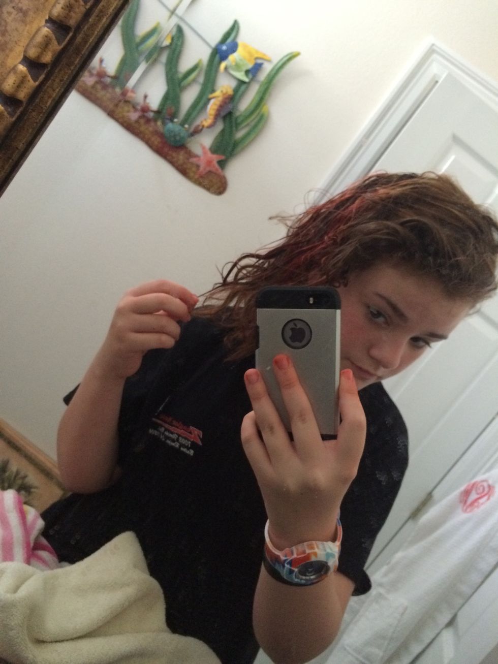 Look at your hair in the mirror