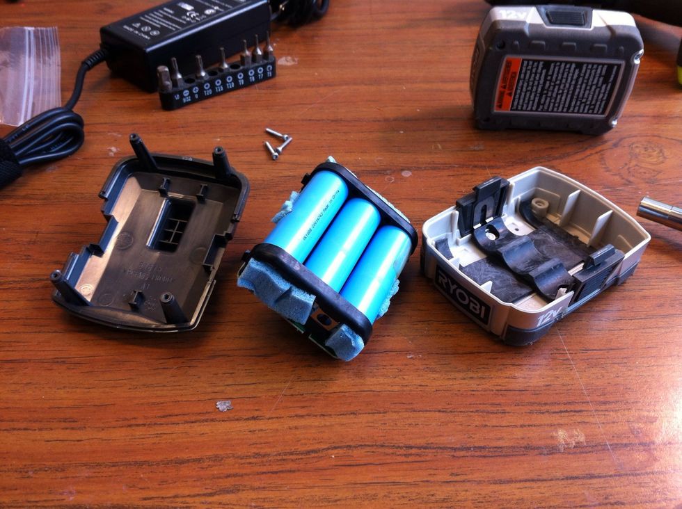 Look inside. I was surprised to find a circuit board attached to the cells. I incorporated it into the fix, not knowing what it does.