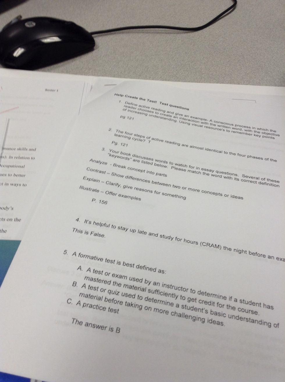 Look over your notes & readings again before class starts