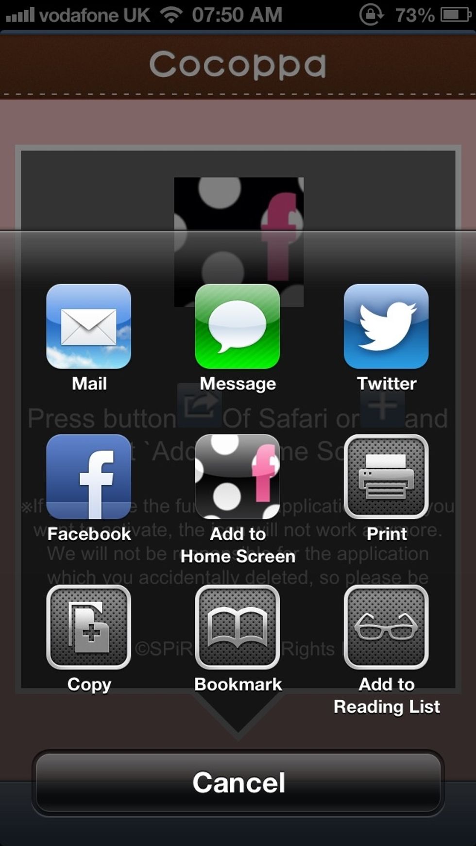 Look there's your app in the middle! click it