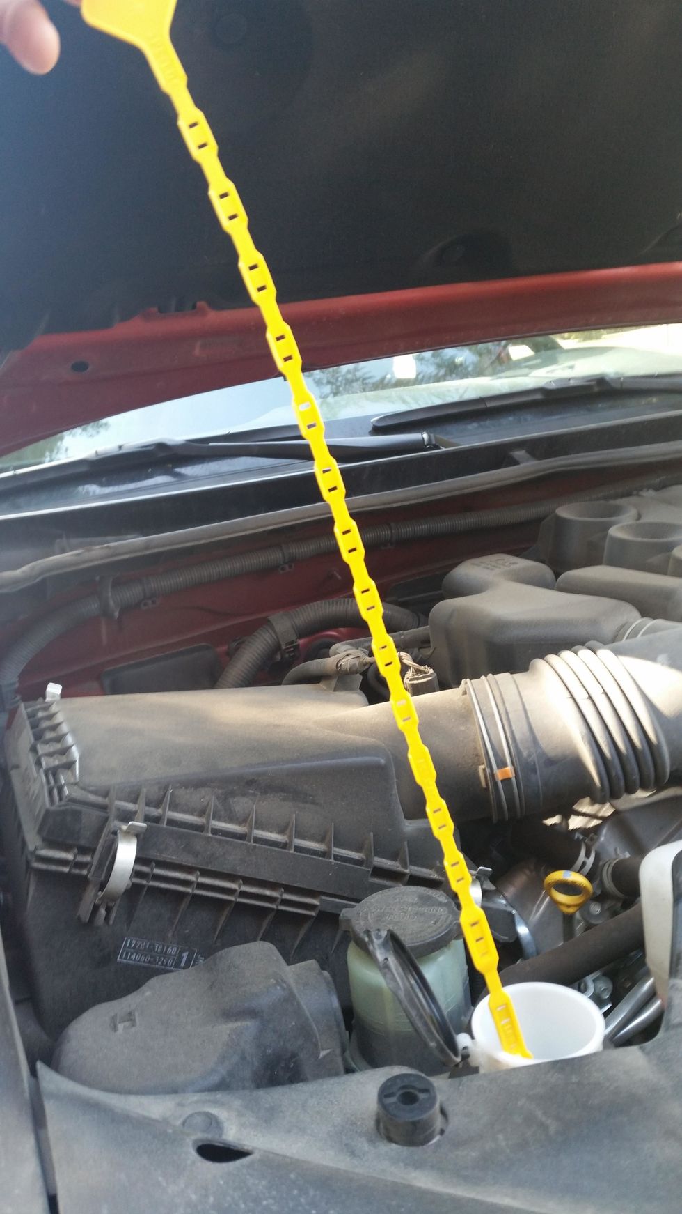 Look to see that you have it to max. (You don't want to run out in case you need to clean your wind shield.)