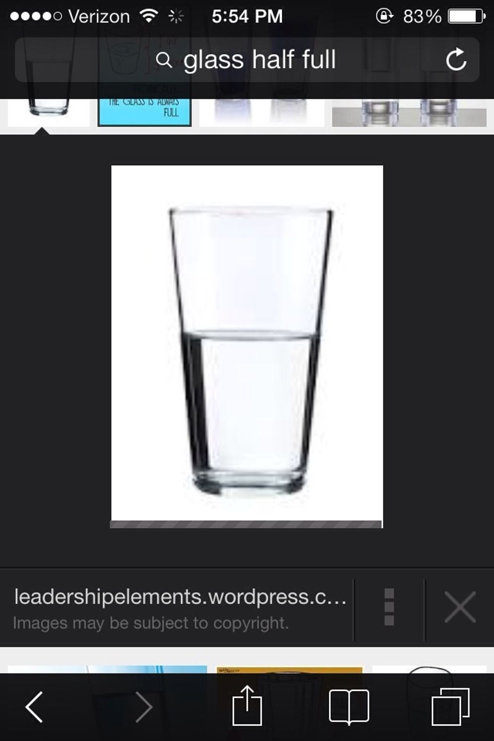 Looking at the glass half full instead of empty and stay optimistic.