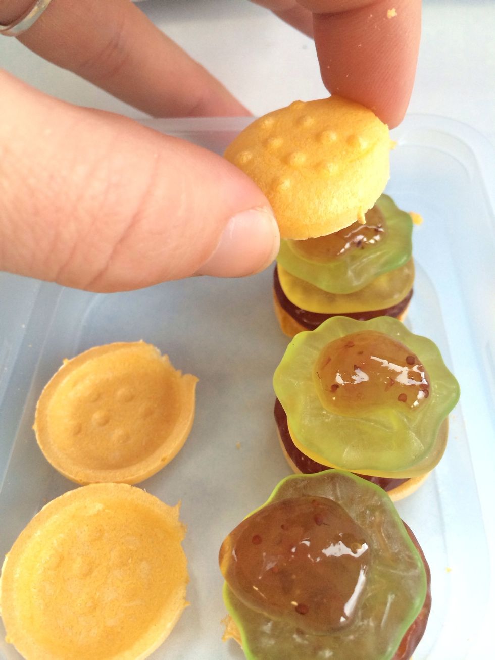 Looks like there are real Berry bits!!! Put your top buns on all of the burgers