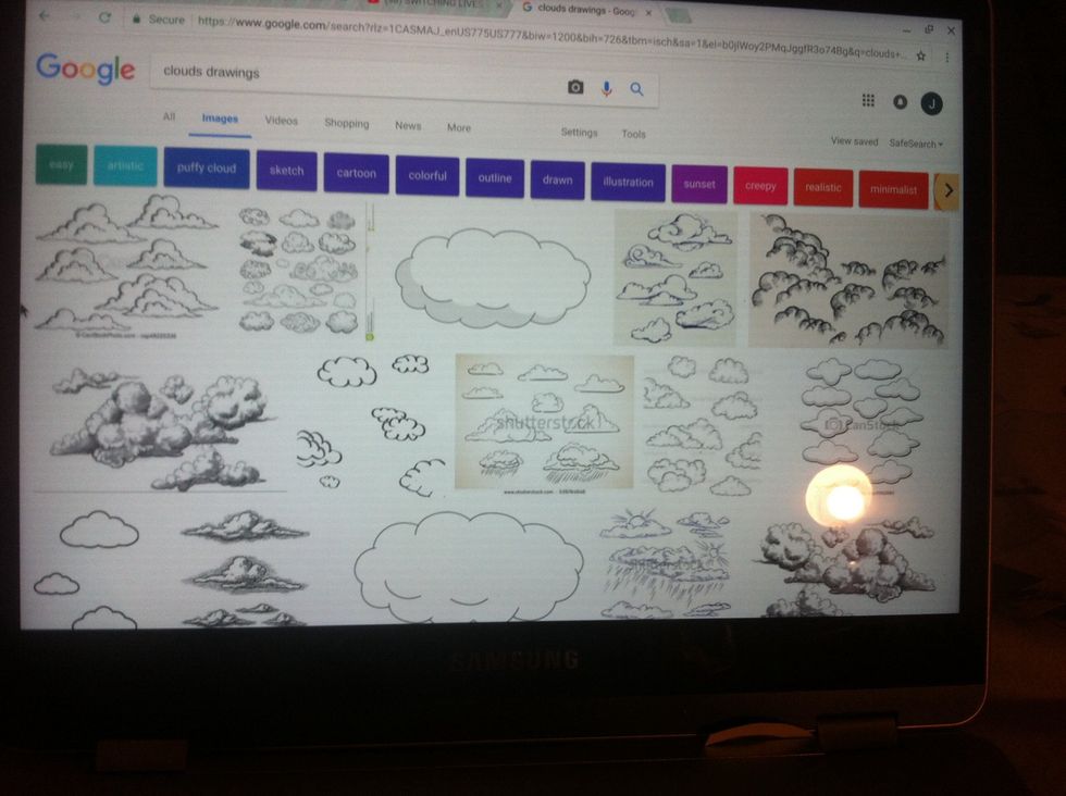Looks up cloud drawings so you can draw clouds.