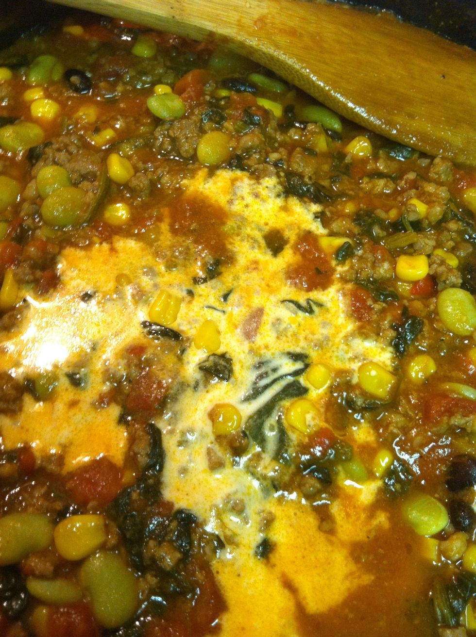 Looks weird I know but it'll thicken, I didn't add a lot cause I didn't want it much thicker. You won't taste the cornstarch at all.