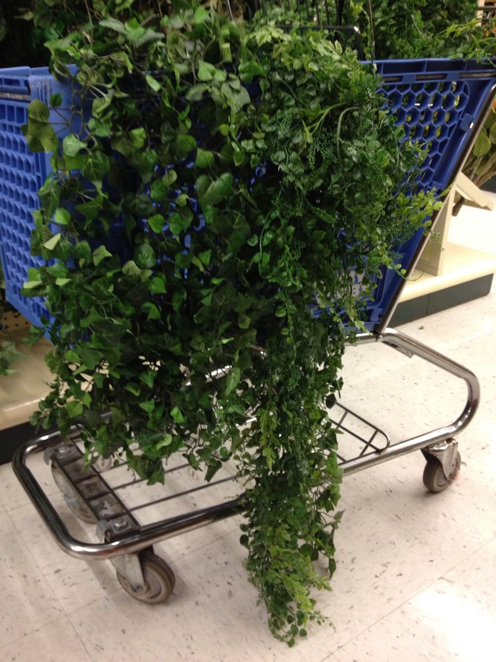 Loop end "Garland Greenery 563023" as done in step two and bring end to top of array.