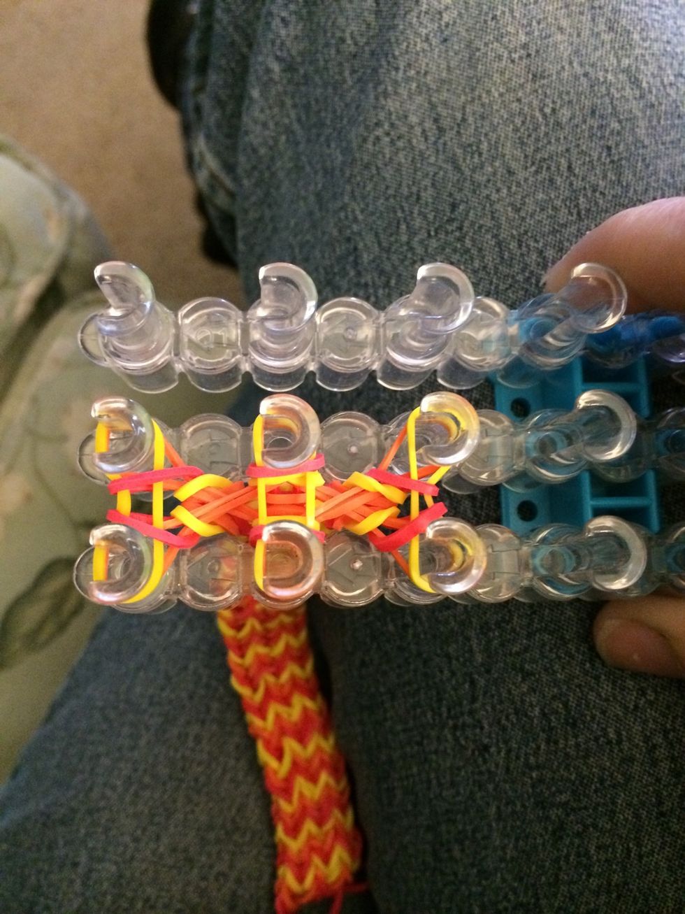 Loop over all the bands on the bottom. For mine they are red.