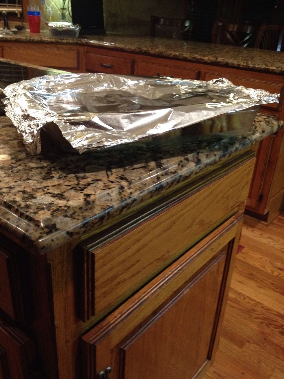 Loosely cover and bake about 25 minutes