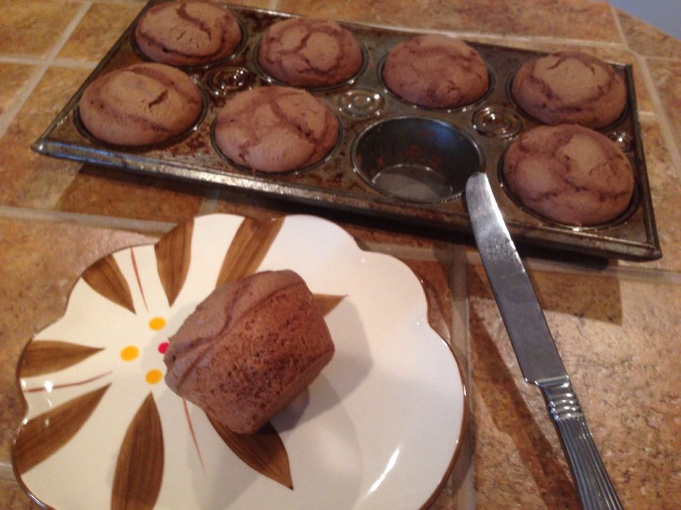 Loosen each cake with a knife and remove from pan.
