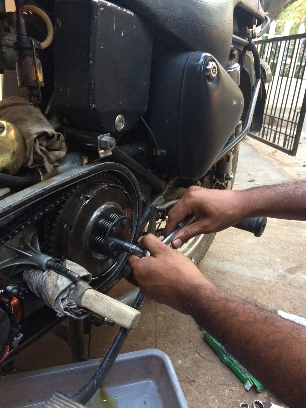 Loosen these three bolts alternatively