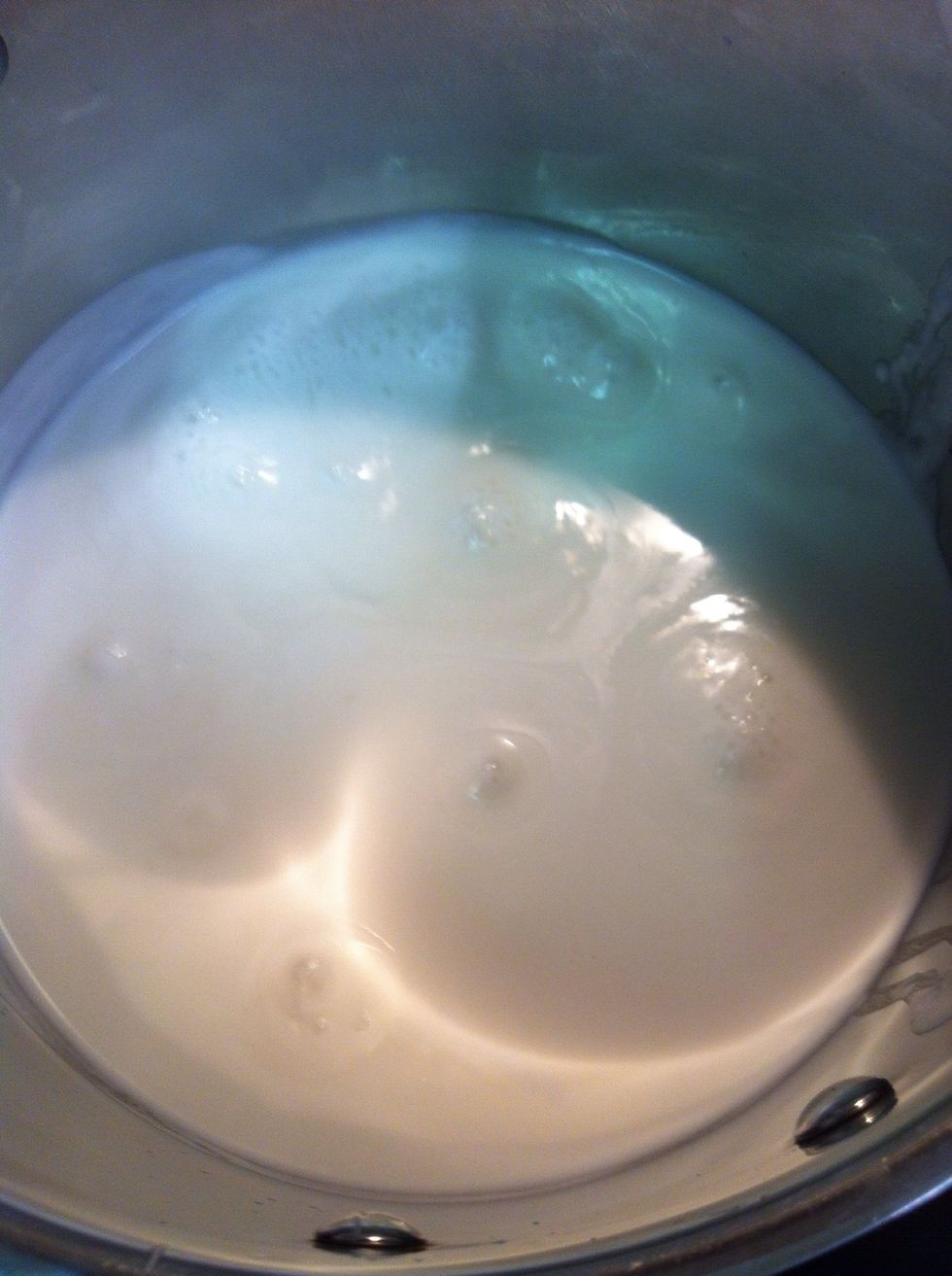 Low heat the stove put coconut milk in to the pot