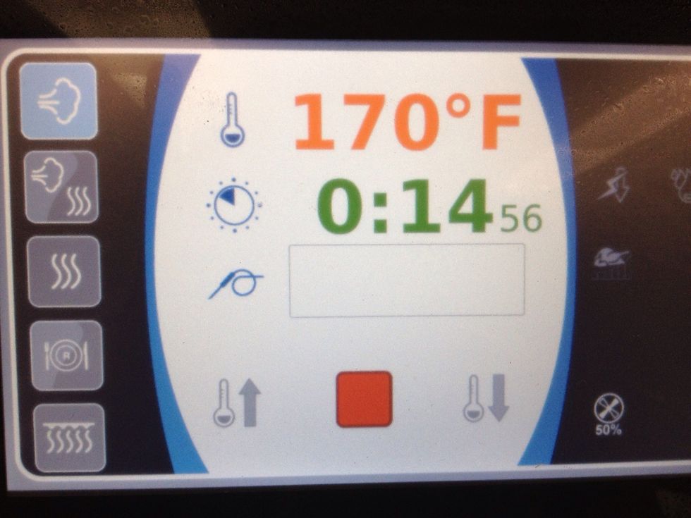 Low temp steam at 170F (77C) for 17 min.