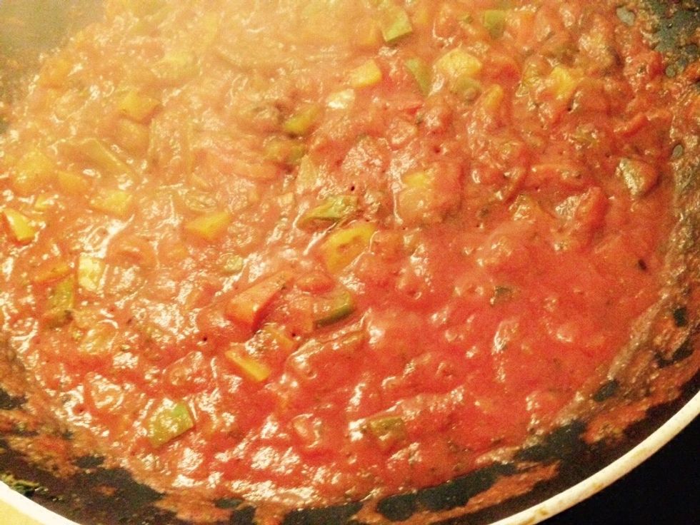 Lower the heat and cook throughout for about 5-10min. Add salt and pepper to taste
