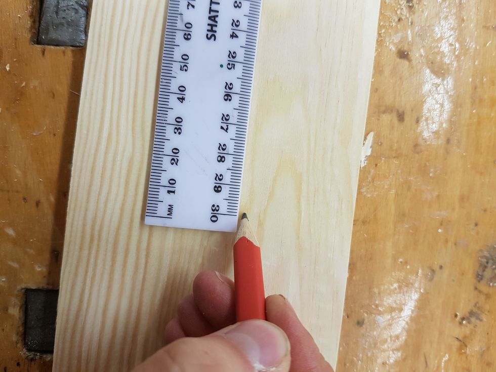 M\u00e4t ut hur l\u00e5ng din bit ska vara, g\u00f6r en markering med blyertspenna.