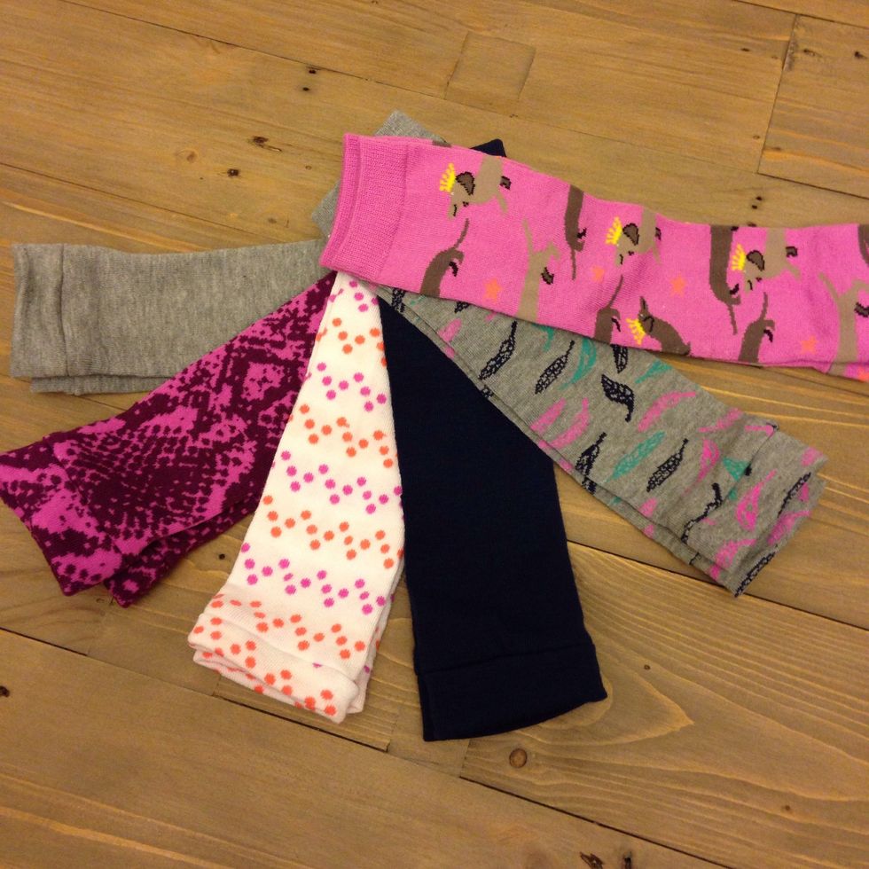 Made different patterned socks. They end up only costing me less than $1 for each pair.