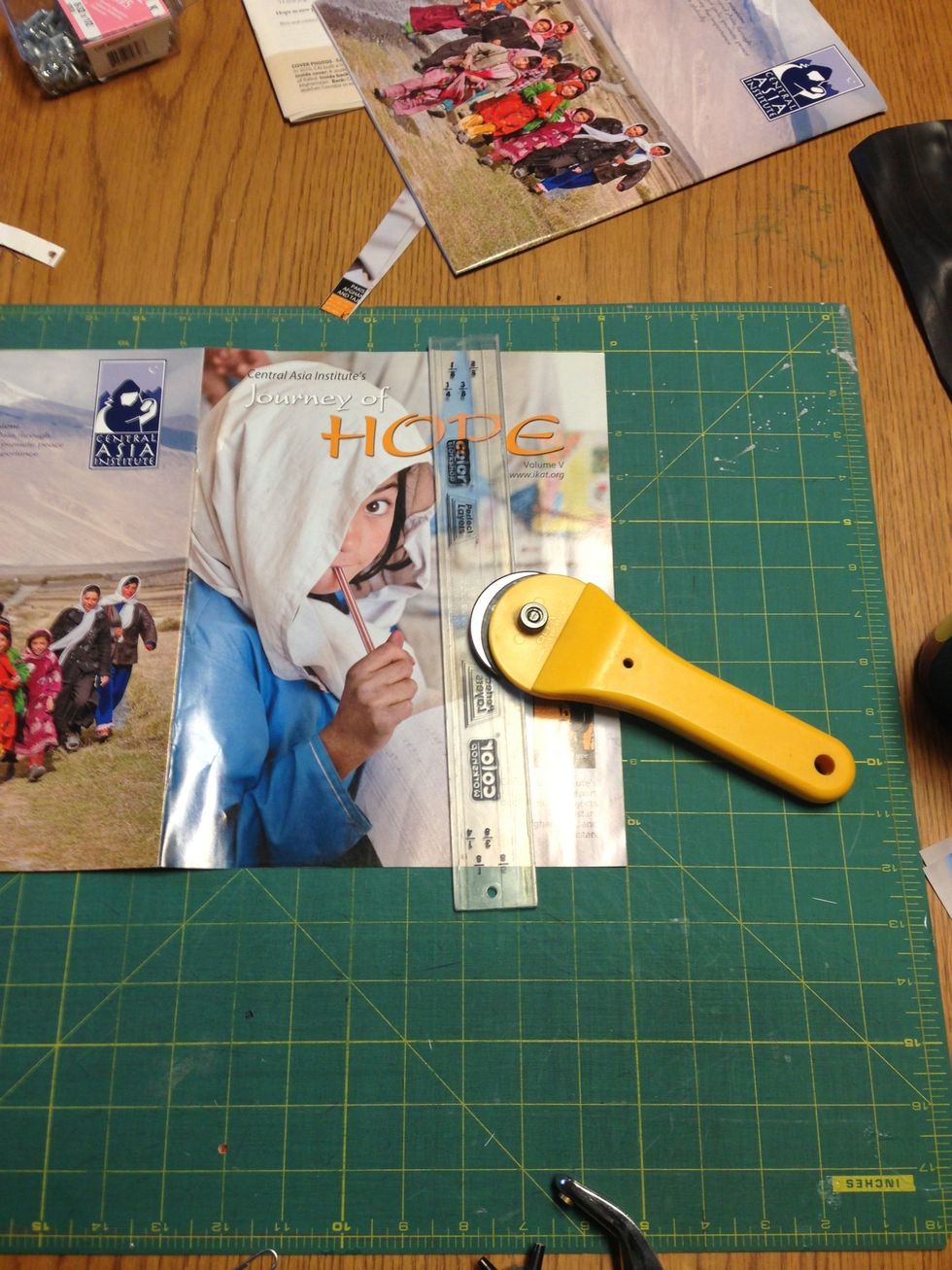 Magazine page before cutting into strips.