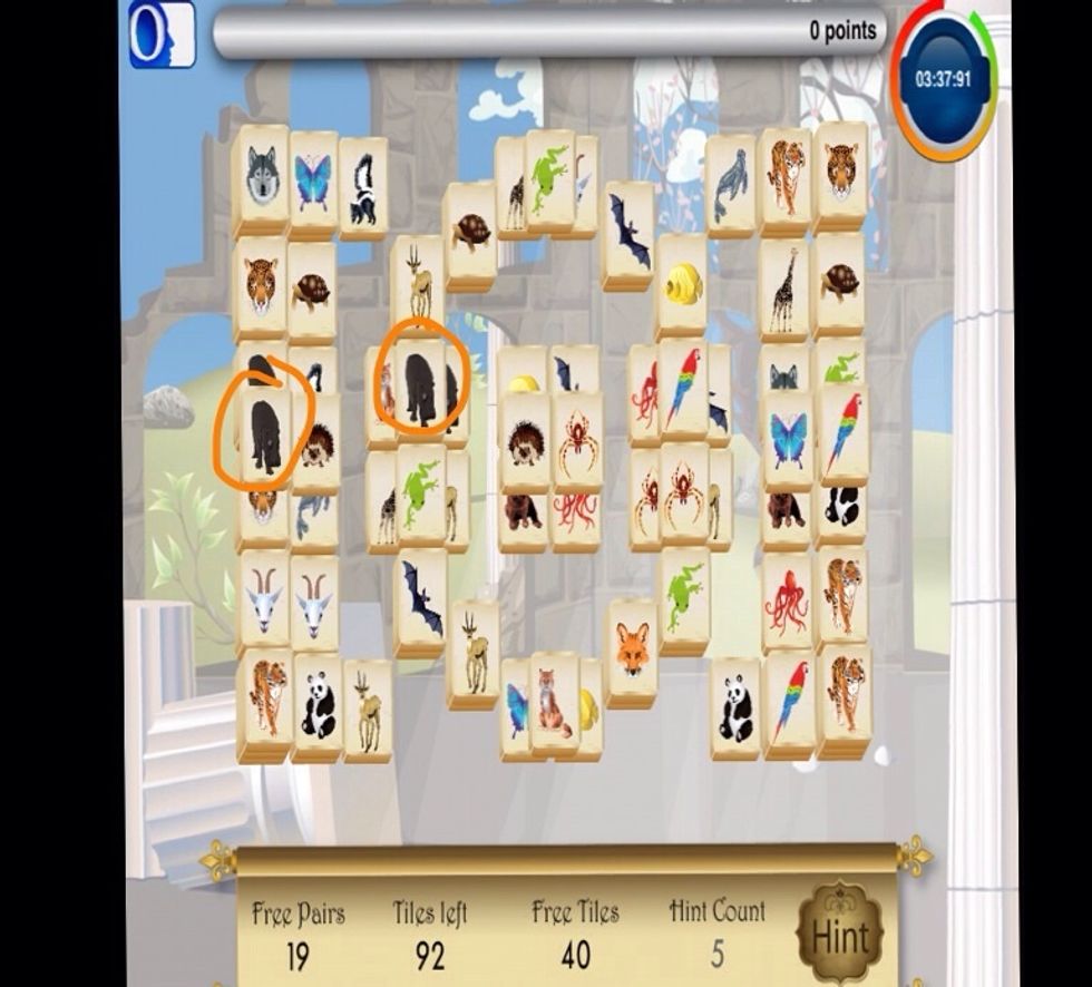 Mahjong~this games goal is to match up the tiles as fast as you can. It can be tricky because some tiles lie underneath other tiles, and the top ones have to be used first.