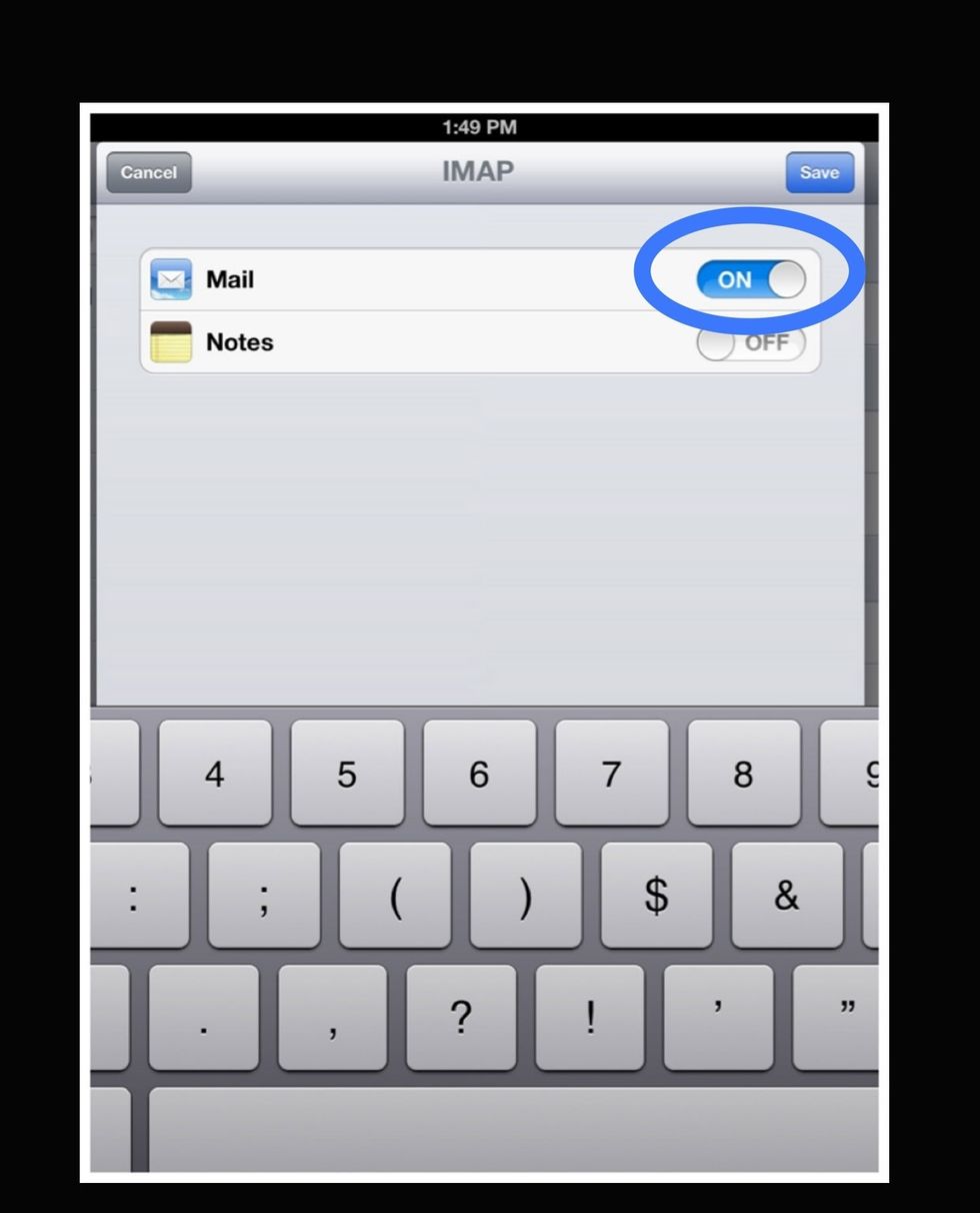 Mail should be selected. Select "Save."