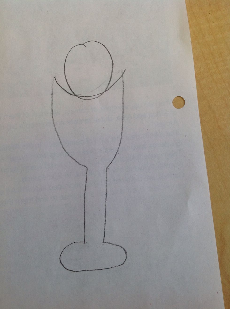 Make 1 circle in the middle of the wine glass