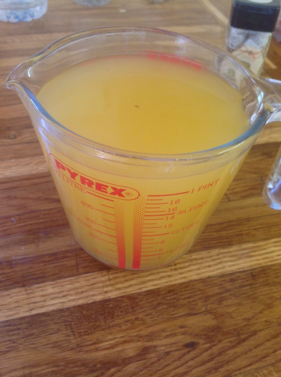 Make 1 pint of vegetable stock. You can use chicken stock. Add to the vegetables.