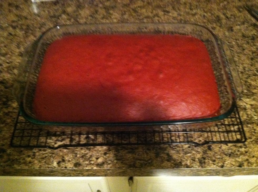 Make 13x9 cake according to package directions and allow to cool...COMPLETELY!