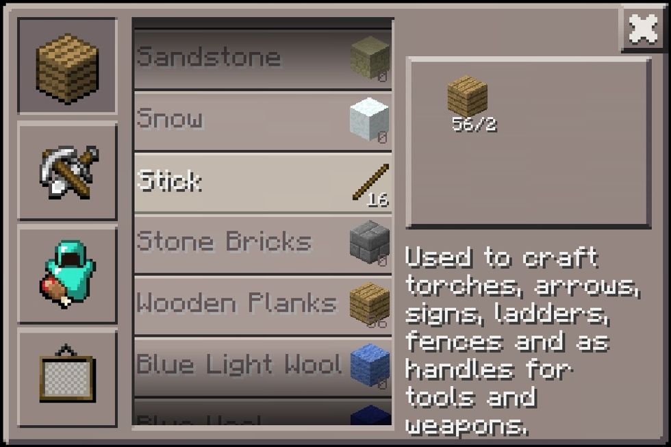 Make 16 sticks