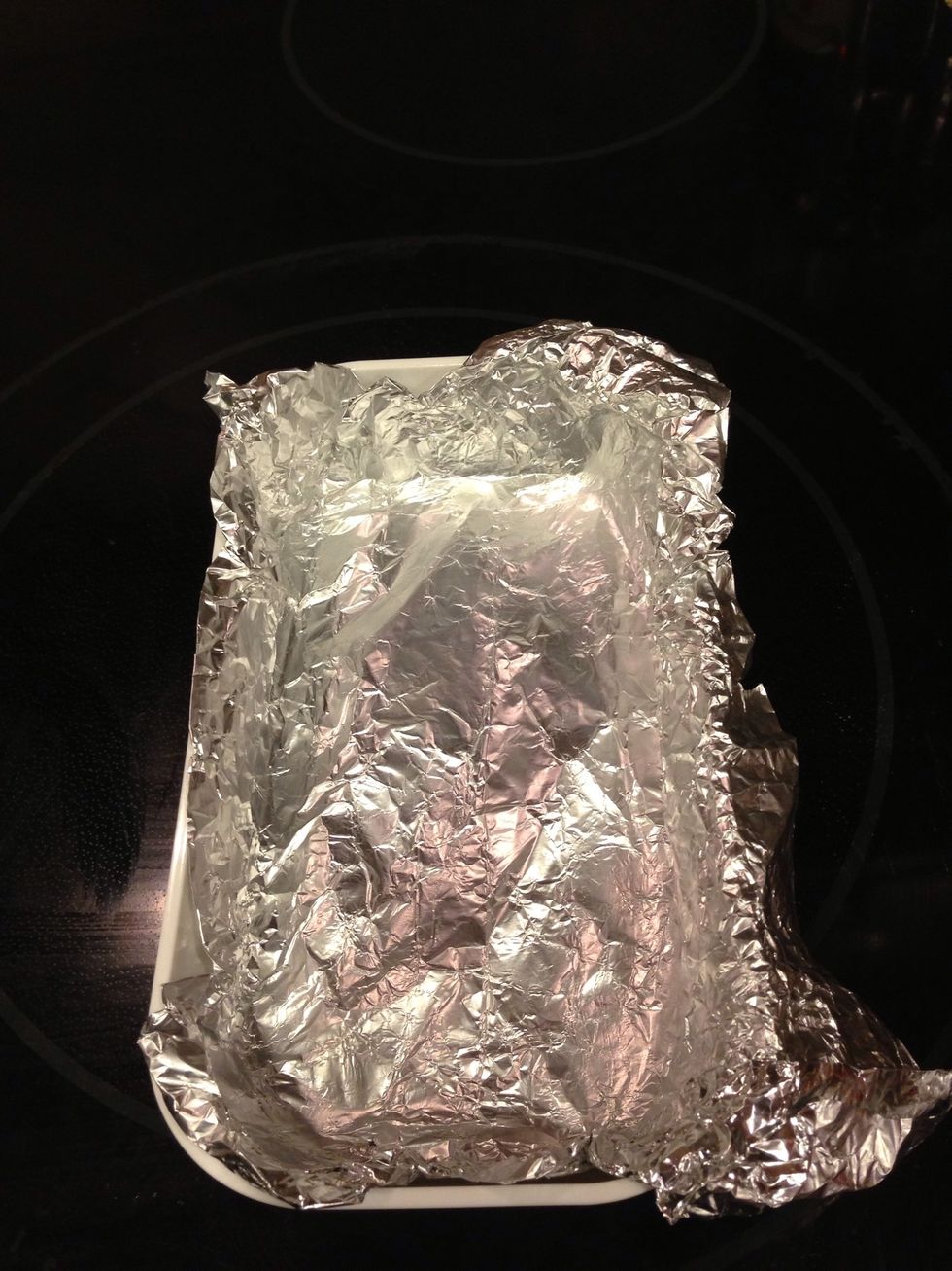 Make 2x5 inch mold from foil or line a container to pour peanut butter chunk in :)