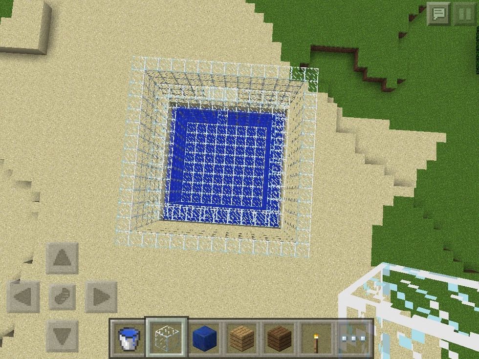 Make a 6 block outer wall