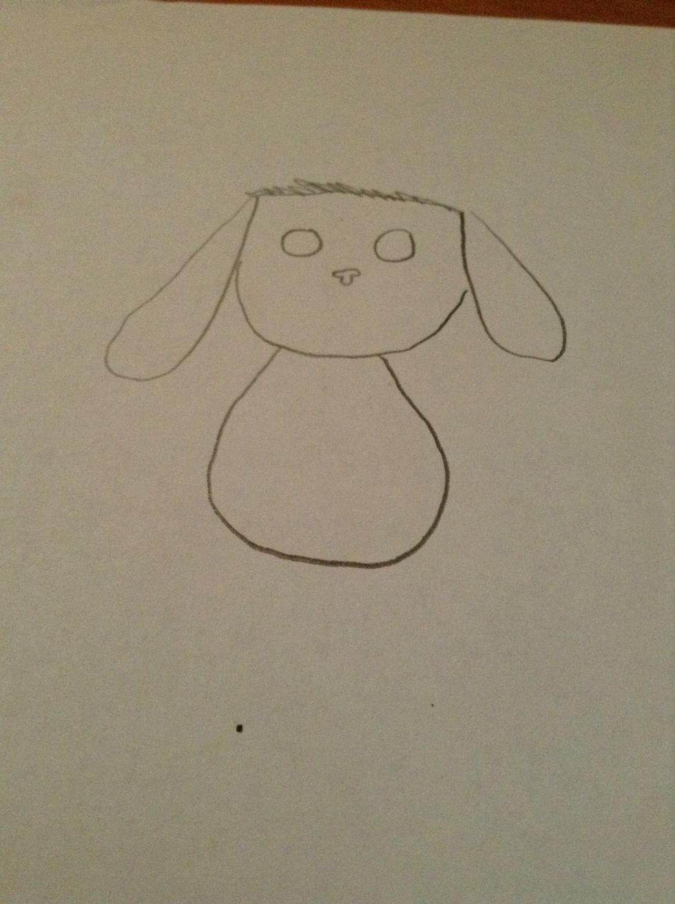 Make a body by seeing where the neck would be and making the size reasonable relative to the head.