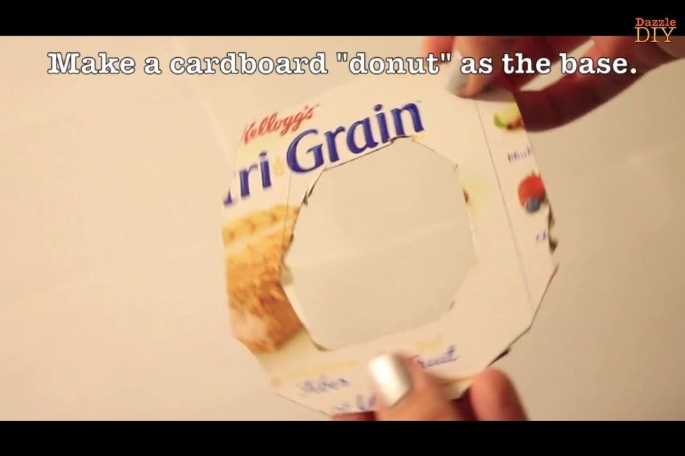 Make a cardboard "donut" as the base