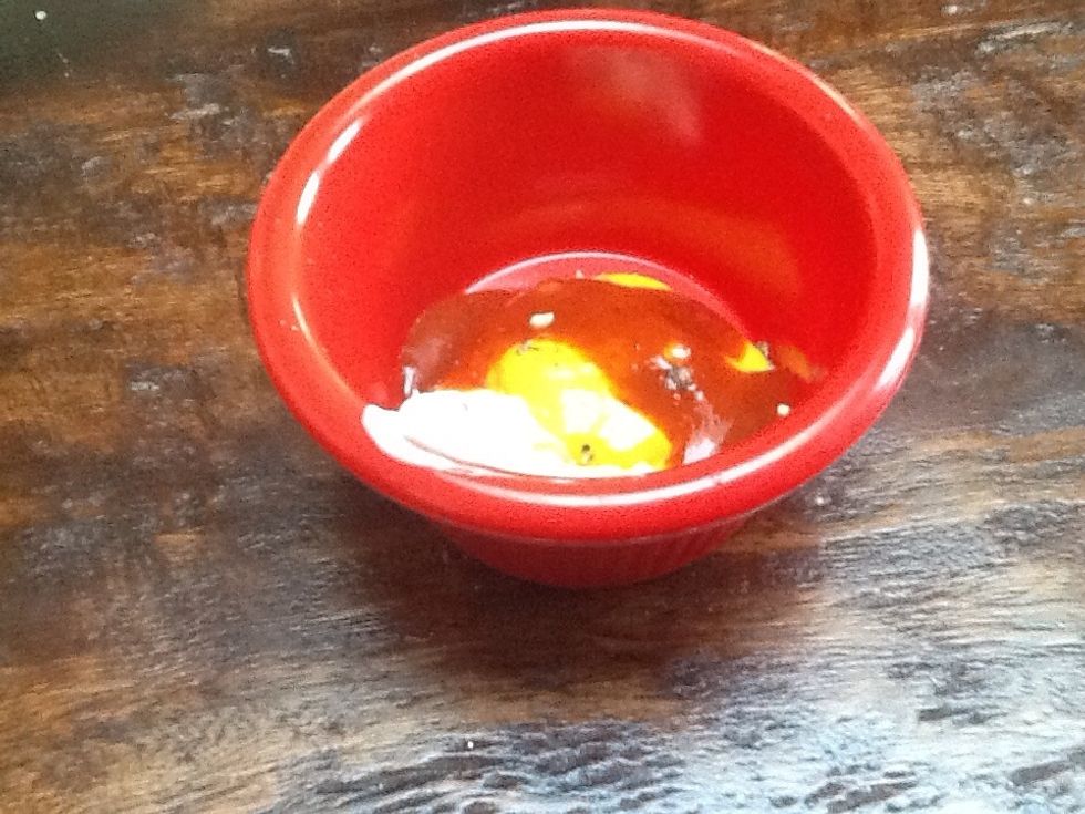 Make a dipping sauce if wanted. Mayo. Pepper. Mustard. Sriracha.