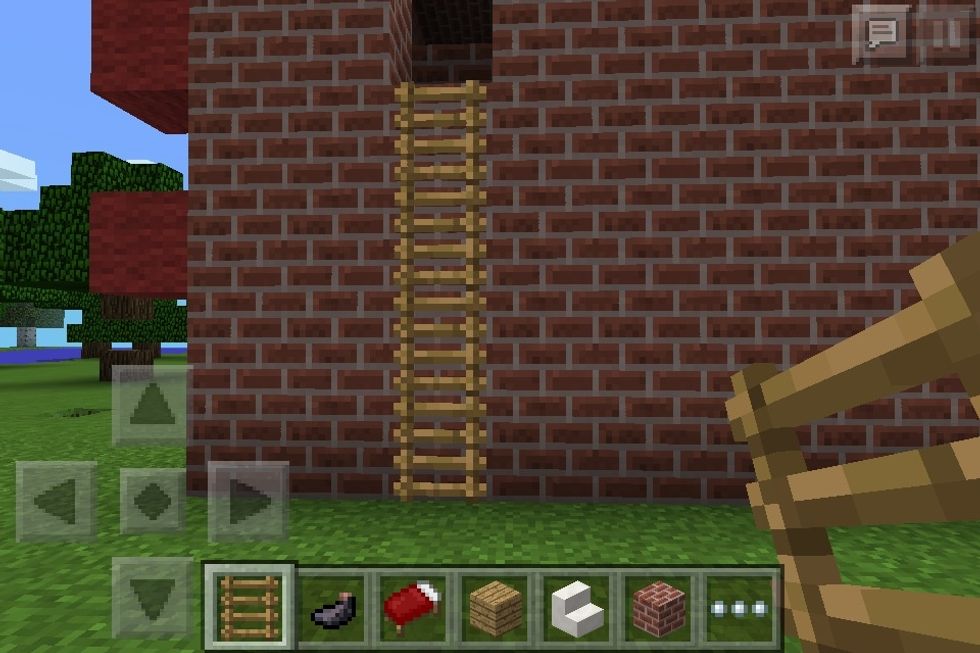 Make a door way on top of the first ladder