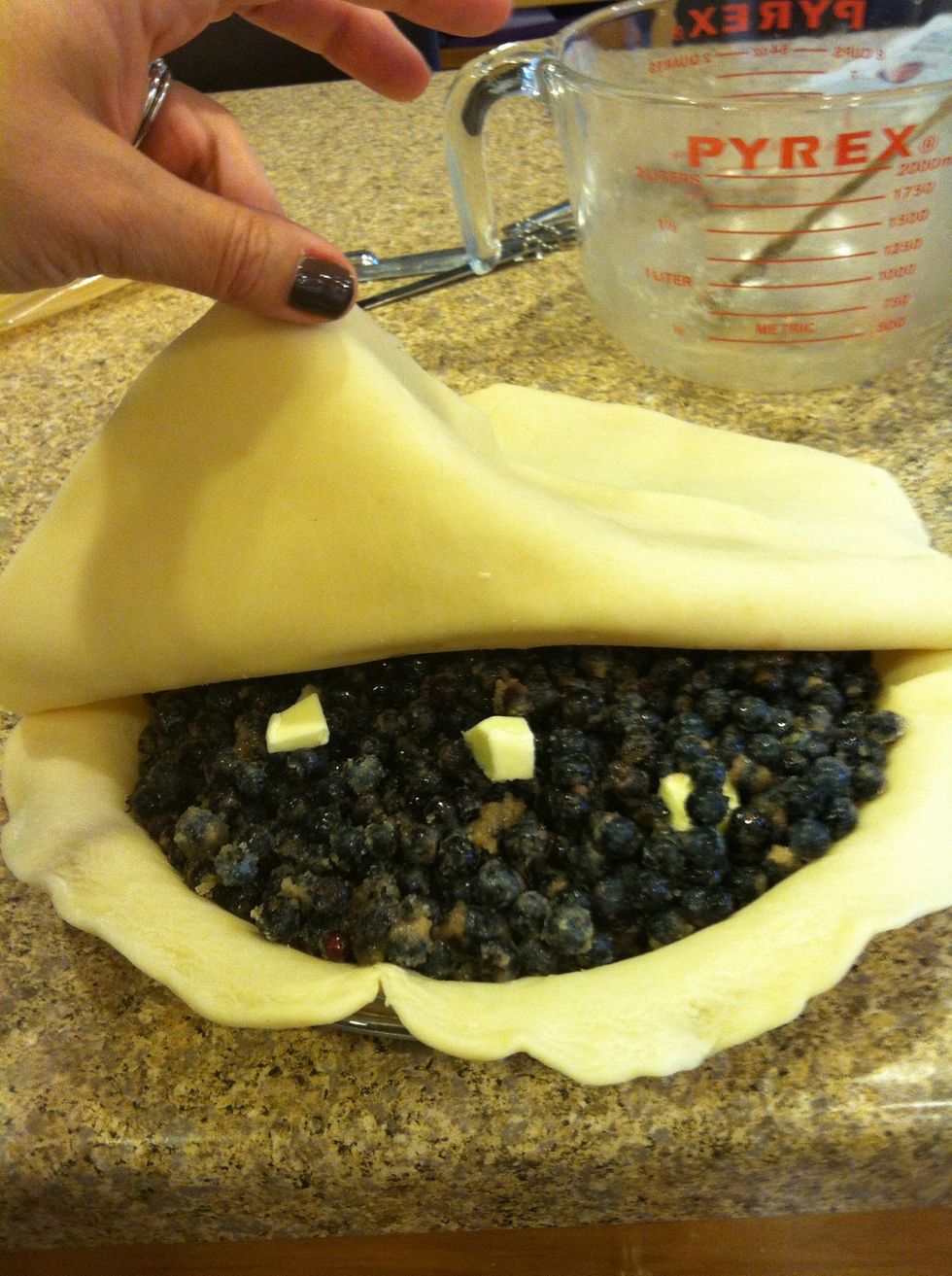 Make a fancy lattice top crust...or...top with second pie crust.