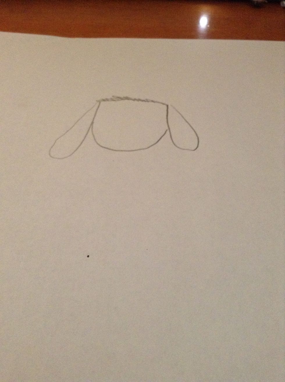 Make a head by drawing a sort-of simicircle.