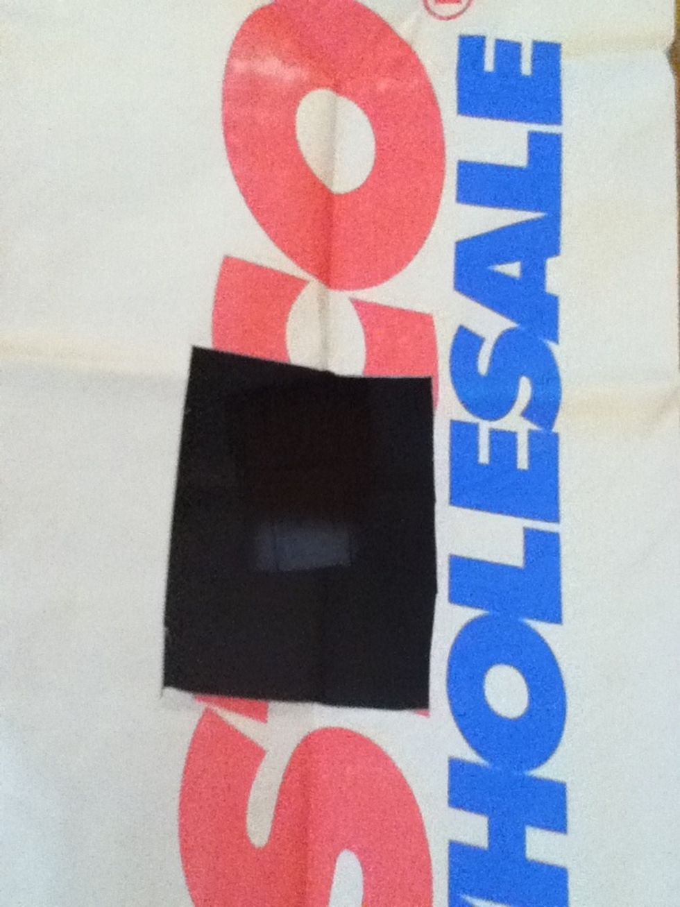 Make a hole big enough for arm to go throw and low enough so that when you out the costume your armpits won't be putting pressure on the bag