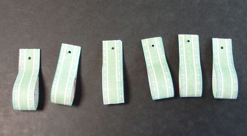 Make a hole each strips