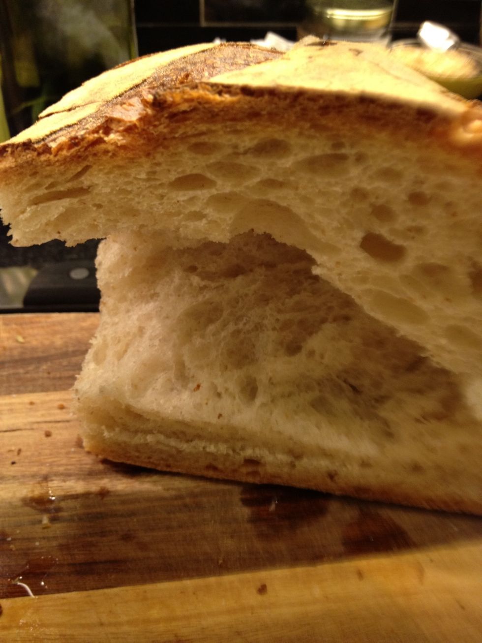 Make a hole in the soft part.