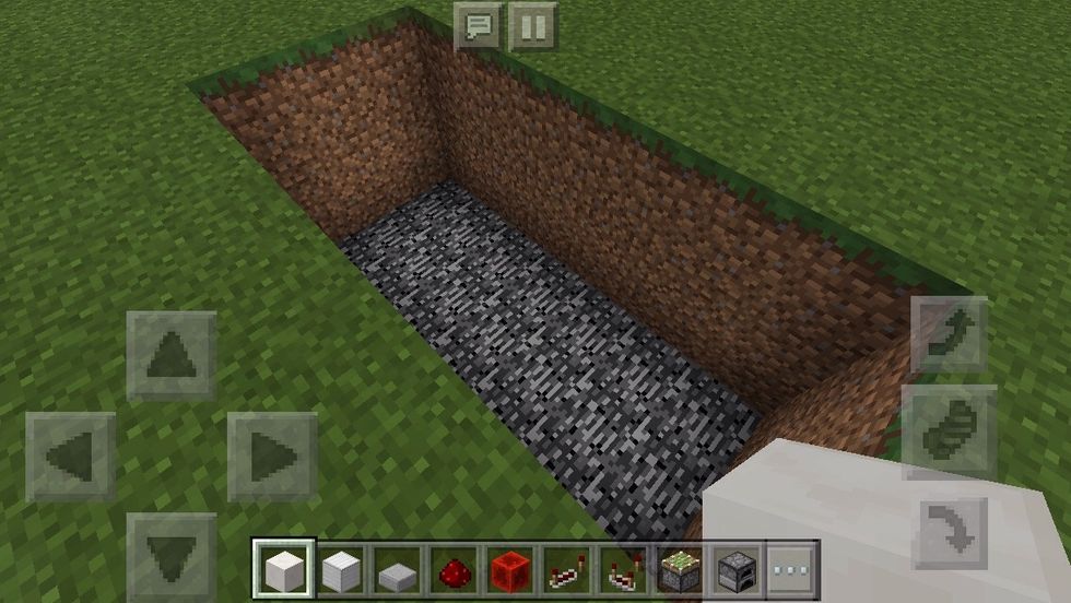 Make a hole of 3 by 7 and it should be three blocks deep.