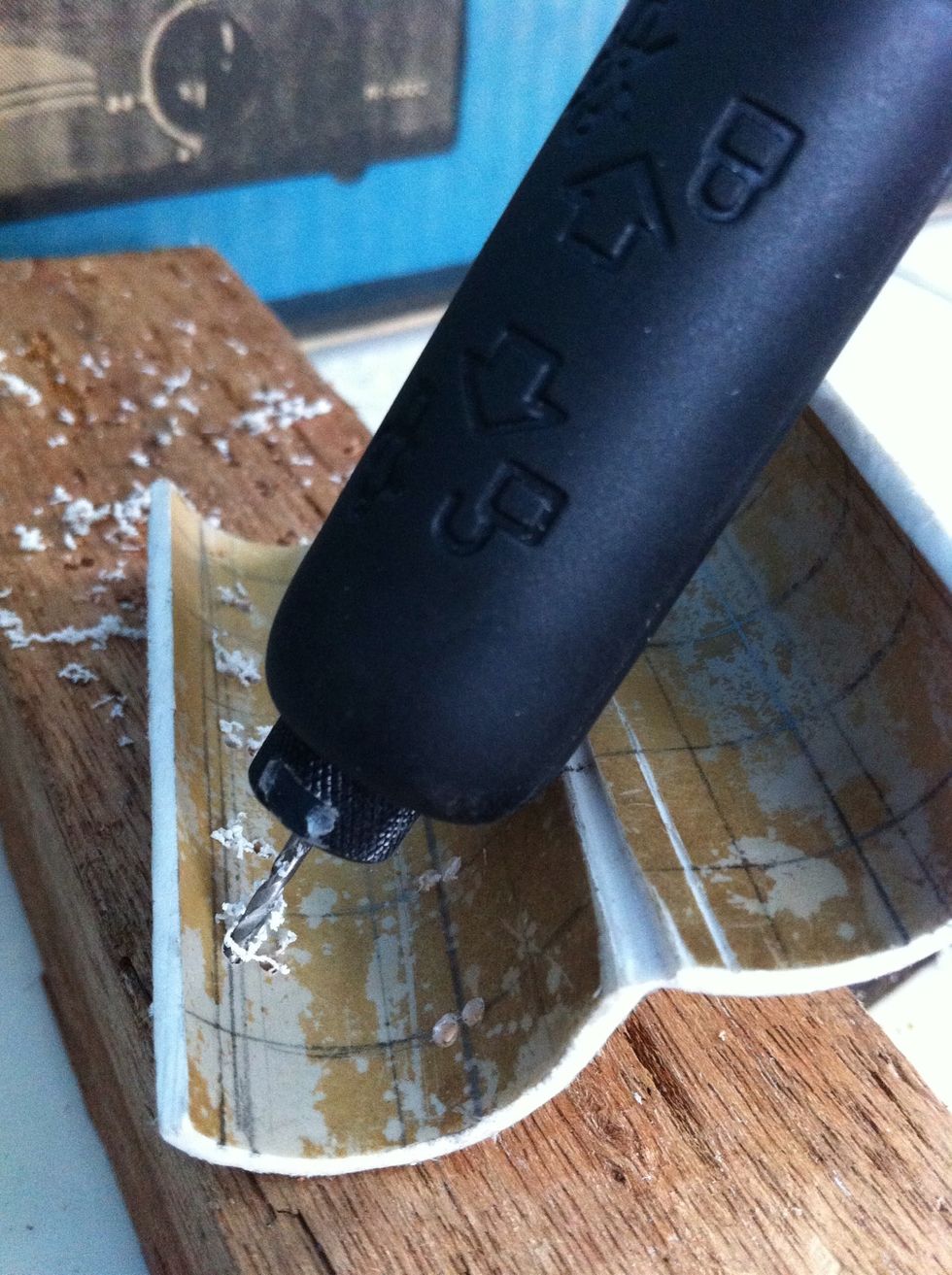 Make a hole to put led light For more easy, draw using pencil to pointing where led should be added