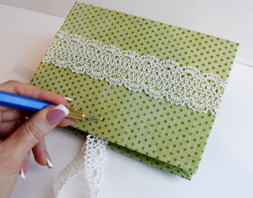 Make a hole with an awl