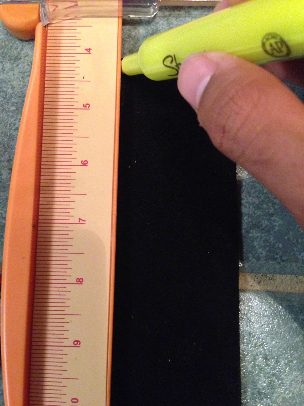 Make a line on the back side of your cloth so it won't show