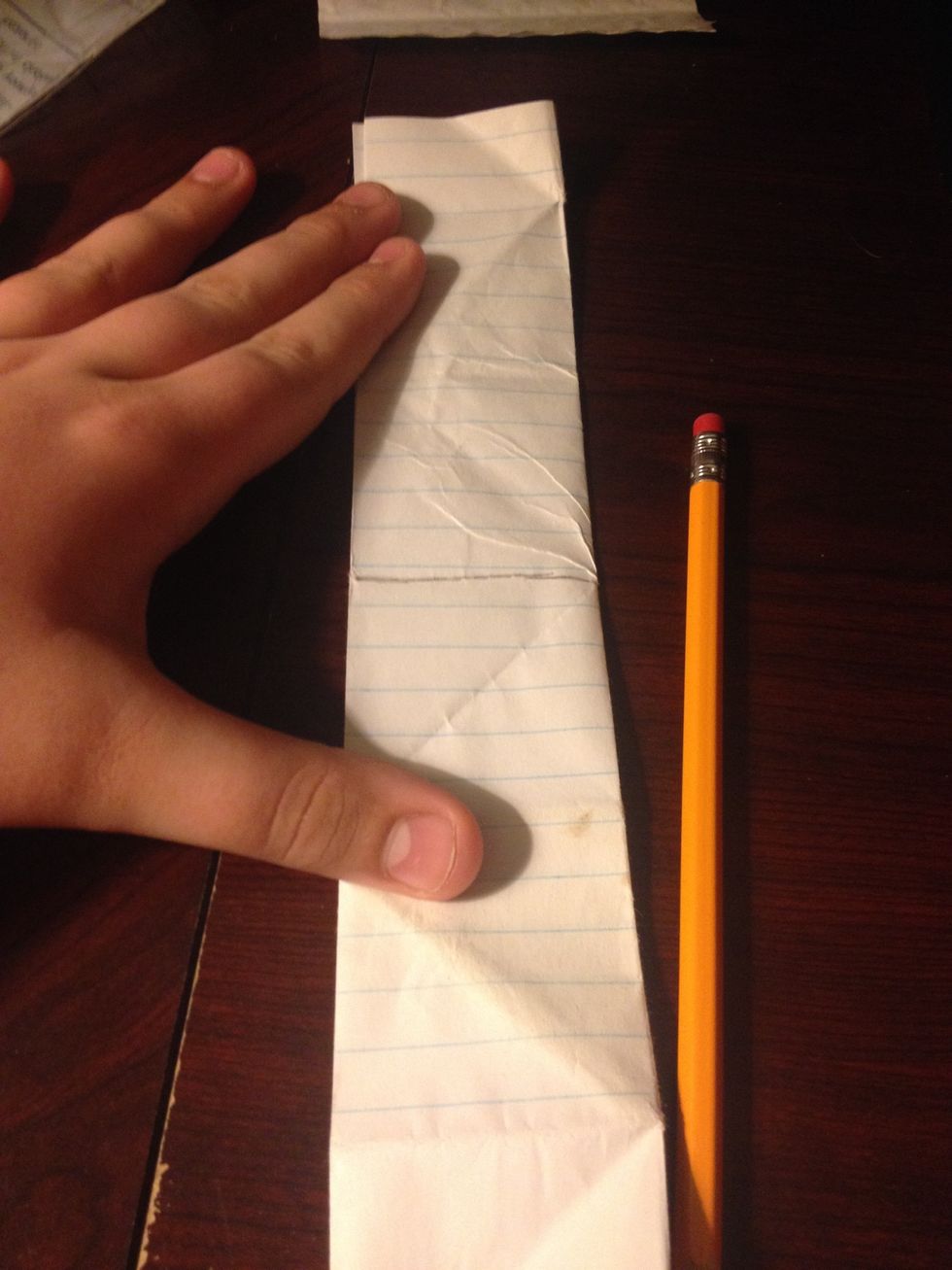 Make a pencil line at the crease to see it better
