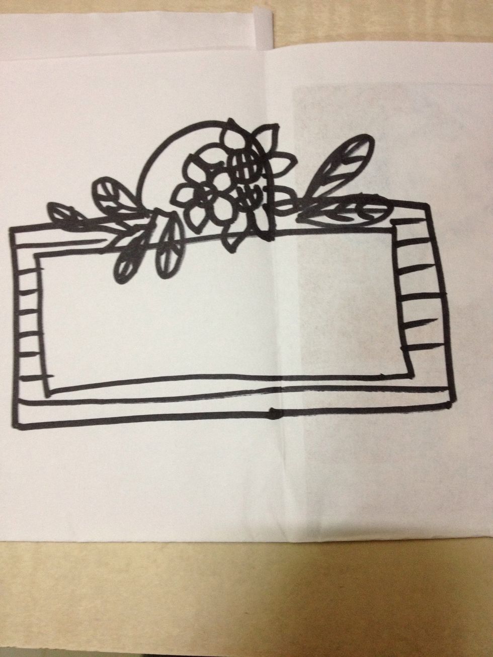 Make a rough sketch of what you wanna do on your photo frame. Having something to refer to helps a lot. You can always add more details later. For now this will do