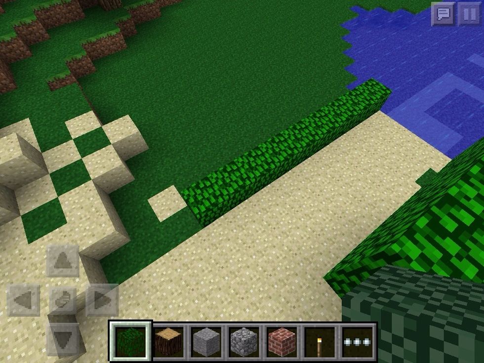 Make a row or 9 leaves