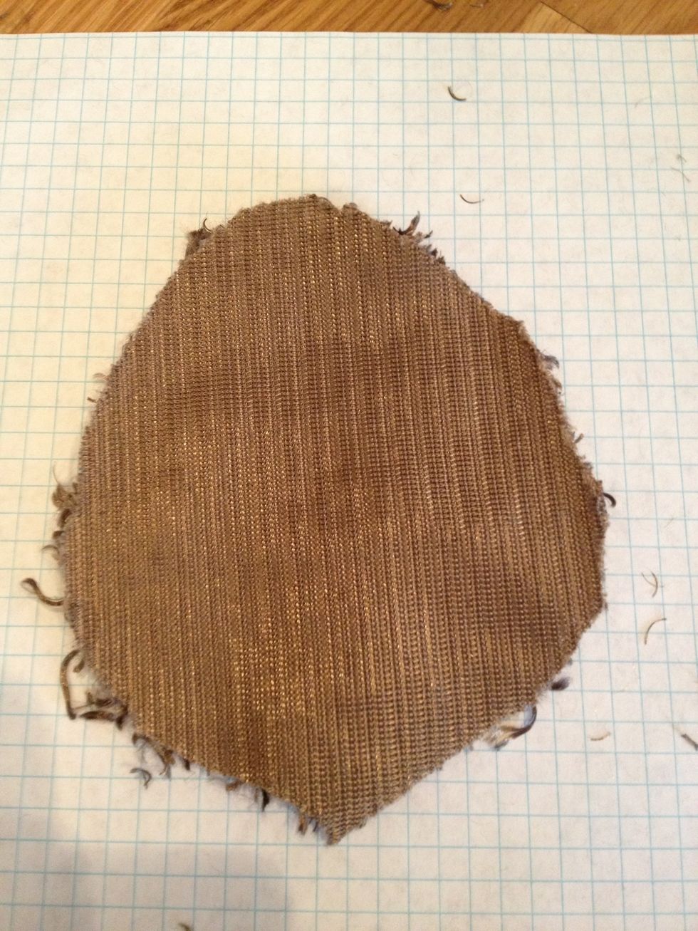 Make a shape similar to this one. Make it a little less long as the flat side of your large half moon. The width should be less than the length. My measurements: 5 1/2 long, 4 1/2 in wide.