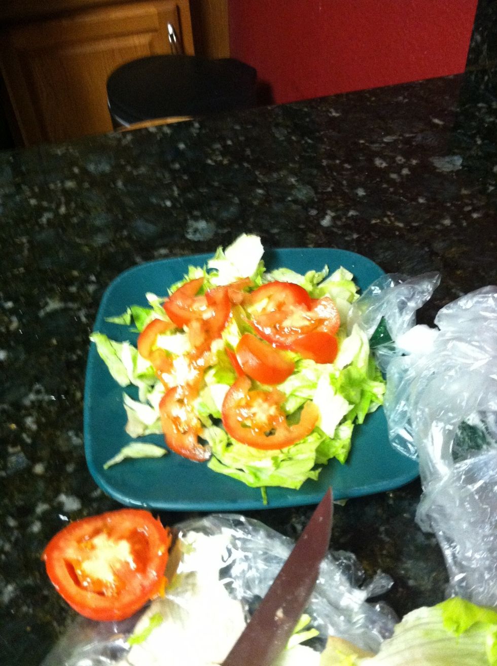 Make a side salad if you'd like while your tortillas are frying
