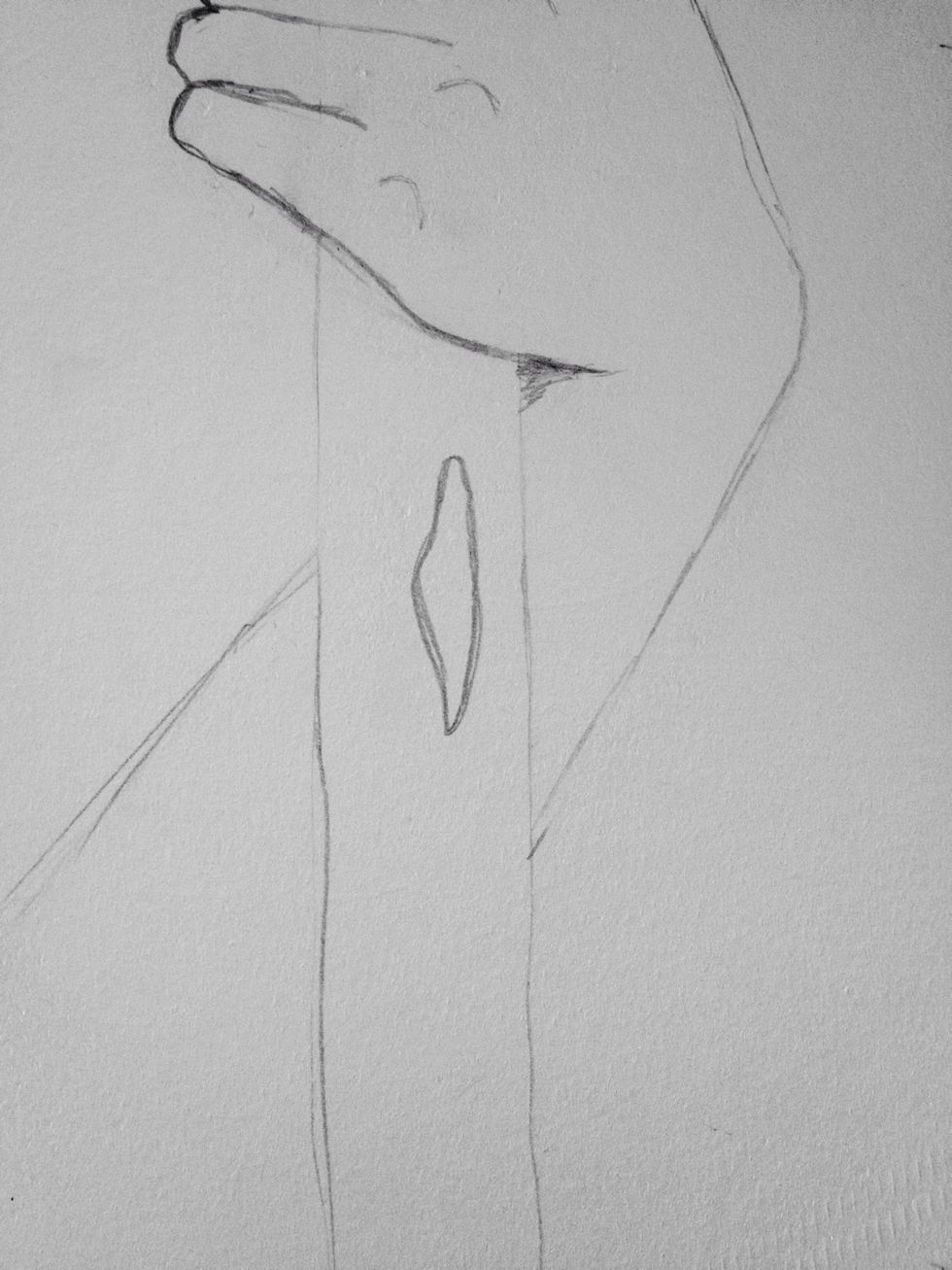 Make a strange oval shape.