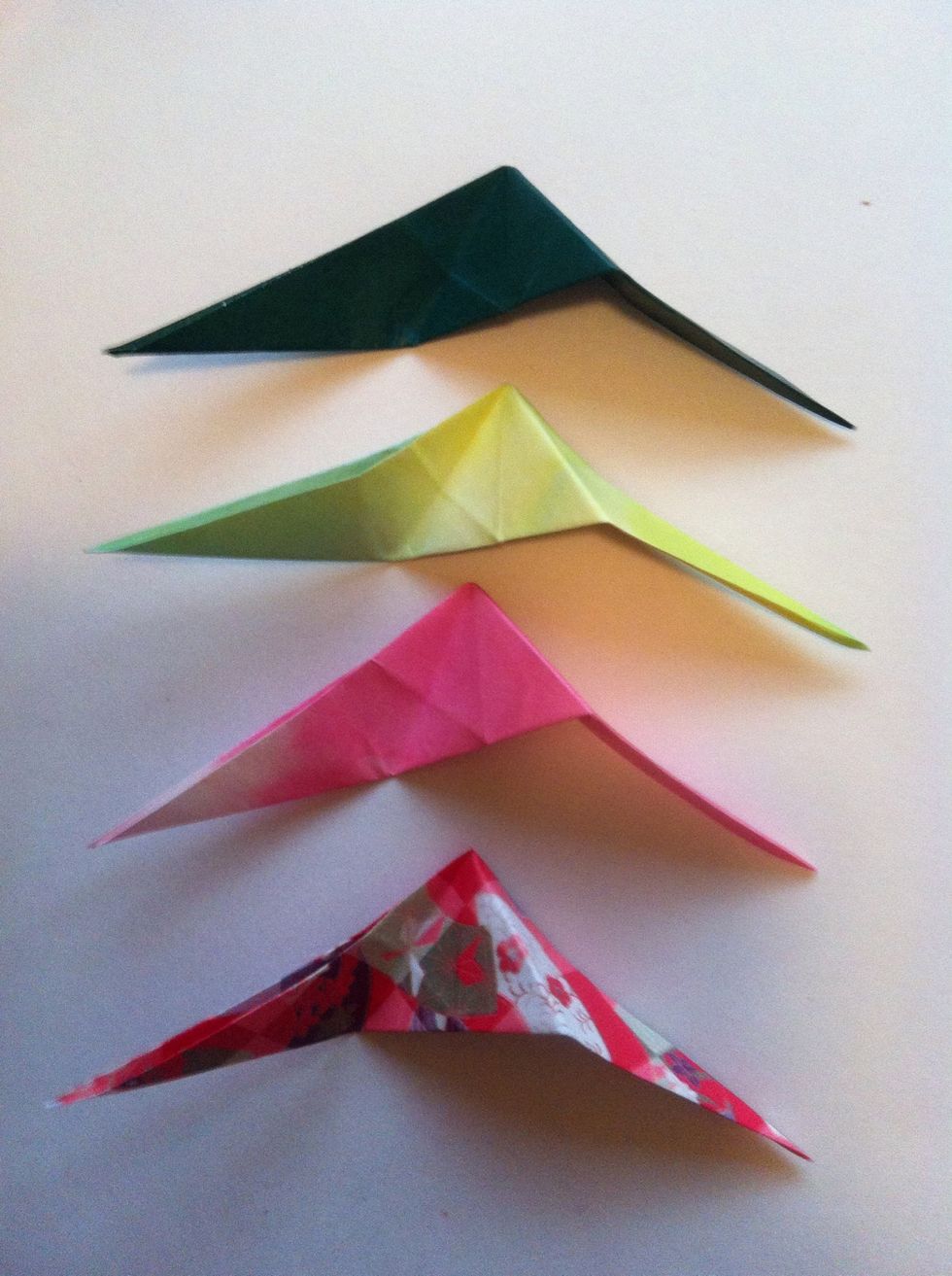 Make a total of four the exact same way. Be sure you're folding exactly the same.